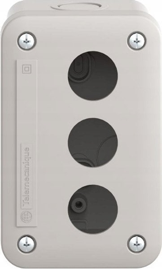 Picture of Schneider Electric Kaseta sterownicza pusta XAL-E pusta - jasnoszary, 3 wycicia, IP54, dla XB7 O 22mm XALE3