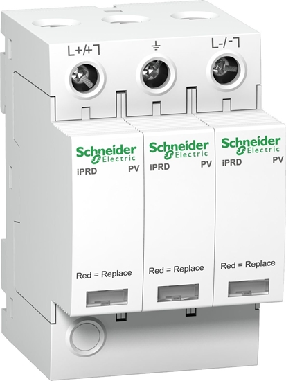 Picture of Schneider Electric Ogranicznik przepi PV iPRD-DC40r-T2-3-1000 3-biegunowy Typ2/C 65 kA ze stykiem A9L40281