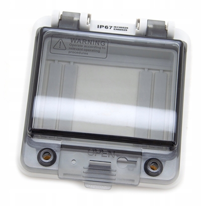 Attēls no Schneider Electric Okienko inspekcyjne hermetyczne, IP67 4 moduy z szyn i uchwytem mocujcym aparatur moduow, W-IP67-4