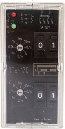 Picture of Schneider Electric Przekanik czasowy 2P 5A 0,001sek-99h 220-230V AC/DC praca cykliczna,(start od opónionego zaczenia) RTX-170 220/230