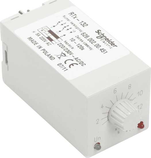 Picture of Schneider Electric przekanik czasowy 2P 5A 10-120sek 220-230V AC/DC opónione zaczenie RTX-132 220/230 120SEK (2000644)