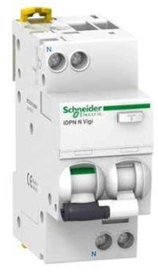 Изображение Schneider Wycznik rónicowo-prdowy z czonek nadprdowym 4A 30mA typ AC 1-polowy +N - A9D55604