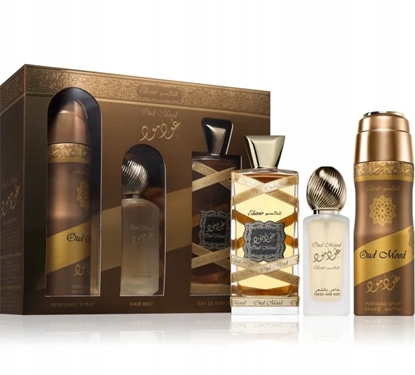 Изображение SET LATTAFA Oud Mood Elixir EDP spray 100ml + HAIR MIST 50ml + DEO spray 200ml