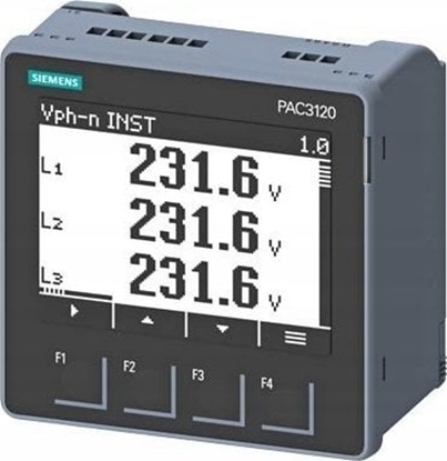 Picture of Siemens Miernik parametrów sieci PAC3220 z licznikiem energii x/1A lub x/5A AC MODBUS TCP/IP 24-60 V DC / 100-250V 7KM3220-1BA01-1EA