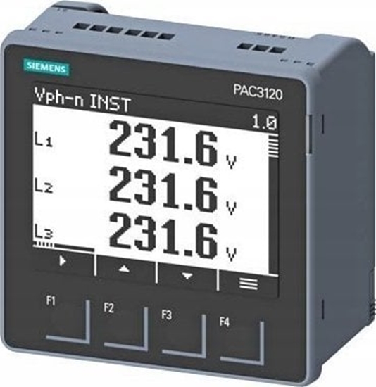 Picture of Siemens Miernik parametrów sieci PAC3220 z licznikiem energii x/1A lub x/5A AC MODBUS TCP/IP 24-60 V DC / 100-250V 7KM3220-1BA01-1EA
