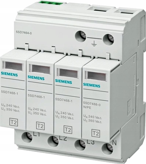 Picture of Siemens Ogranicznik przepi C TYP 2 4P 40kA 350V ukad 3+1 5SD7464-0 - 5SD7464-0