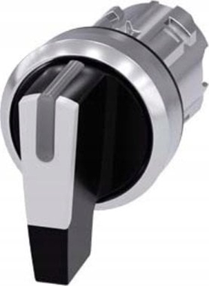Picture of Siemens Przecznik z moliwoci podw. 22mm metal czarny/biay d. pióro 3 poz. I>O<II z samopowrotem kt 2x45 3SU1052-2CM60-0AA0