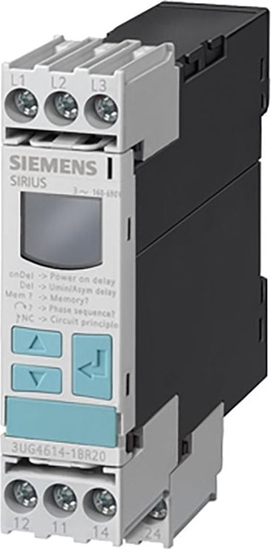 Picture of Siemens Przekanik kolejnoci zaniku i asymetrii faz kontrola nad-/podnapiciowa 2P 0.1-20s 160-690V AC z LCD (3UG4616-1CR20)