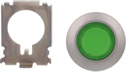 Attēls no Siemens Przycisk podwietlany 30mm okrgy metal matowy zielony piercie paski z samopowrotem 3SU1061-0JB40-0AA0