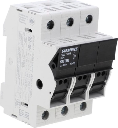 Attēls no Siemens Rozcznik bezpiecznikowy cylindryczny 3P 10x38mm 3NC1093