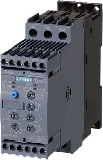 Picture of Siemens Softstart 3-fazowy 200-480VAC 25A 11kW/400V Uc=110-230V AC/DC S0 (3RW4026-1BB14)