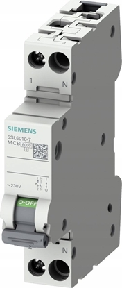 Attēls no Siemens Wycznik nadmiarowoprdowy C4 6kA 1+N 1 moduowy 5SL6004-7