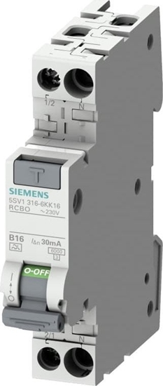 Picture of Siemens Wycznik rónicowo-nadprdowy 2P 10A B 0,03A typ AC 5SV1316-0KK10