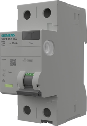 Attēls no Siemens Wycznik rónicowoprdowy 25A 30mA 2p RCCB VDE Siemens 9991