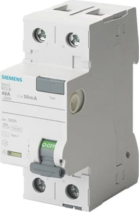 Attēls no Siemens Wycznik rónicowoprdowy 2P 25A 30mA 230V typ F 5SV3312-3