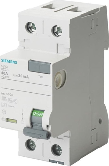 Picture of Siemens Wycznik rónicowoprdowy 2P 40A 30mA 230V typ F 5SV3314-3