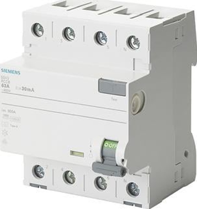 Attēls no Siemens Wycznik rónicowoprdowy 4P 25A 0,03A typ A 5SV3342-6