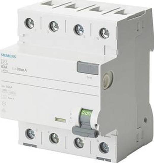 Picture of Siemens Wycznik rónicowoprdowy 4P 25A 0,03A typ A 5SV3342-6