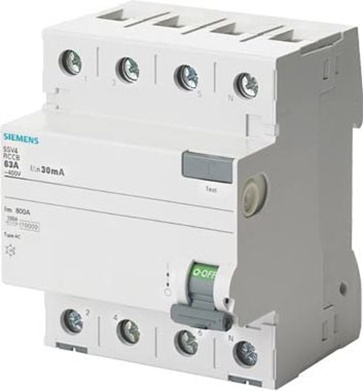 Picture of Siemens Wycznik rónicowo-prdowy 4P 25A 0,03A typ AC (5SV4342-0)