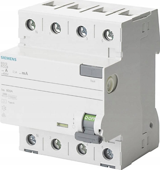 Picture of Siemens Wycznik rónicowoprdowy SENTRON Typ A IN=25A 3+N 30MA 400V 4MM N-Lewa