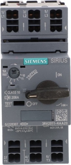 Picture of Siemens Wycznik silnikowy SZ S00 11-16A CLASS 10 3RV2011-4AA20
