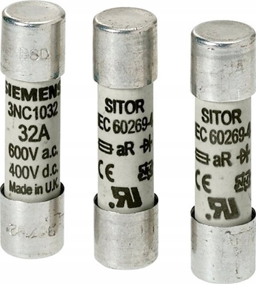Attēls no Siemens Wkadka bezpiecznikowa SITOR cylindryczna 20A gR 690VAC / 440VDC 3NC1420-0MK
