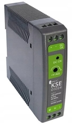 Attēls no SilentiumPC Zasilacz impulsowy KSE 01024P 230/ 24VDC 0.42A 10W na szyn DIN, Napicie: 85-264VACVAC, Ta70, 17000-1541