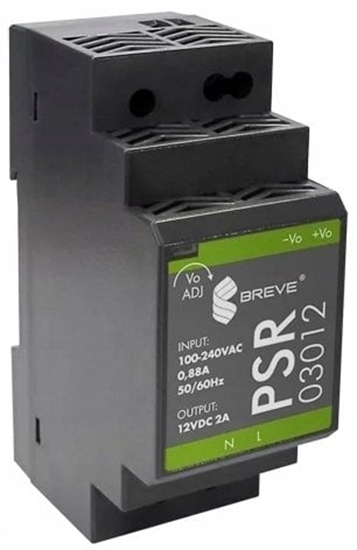 Picture of SilentiumPC Zasilacz impulsowy PSR 03015 230/ 15VDC 2A 30W na szyn DIN, Napicie: 85-264VAC, Ta70, 17000-1557