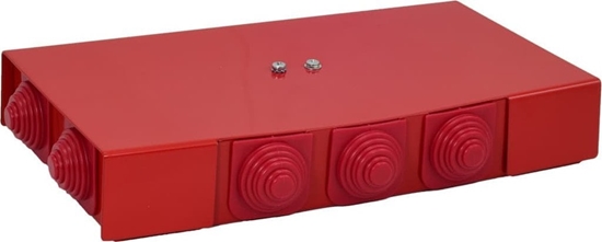Picture of Simet Puszka przeciwpoarowa PIP-2AN P3x3x6, prostoktna, E90, przelotowa 3x3x6mm2, wymiary 125x36x225mm czerwony 84622636