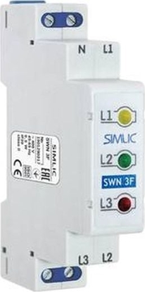Изображение Simet Wskanik napicia LED 3-fazowy SWN 3F TS 35 szary 85132012