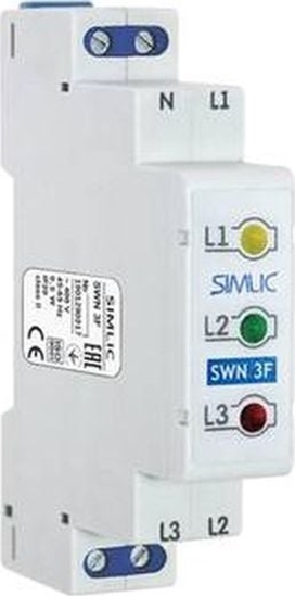 Изображение Simet Wskanik napicia LED 3-fazowy SWN 3F TS 35 szary 85132012