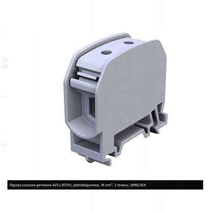 Picture of Simet Zczka szynowa gwintowany 16mm Al/Cu STB 16 (87110) SIMBLOCK szary 81000002