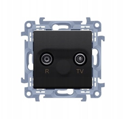 Изображение Simon 10 Gniazdo antenowe R-TV przelotowe 10 dB (modu), 1x wejcie: 5-862 MHz czarny mat CAP10.01/49