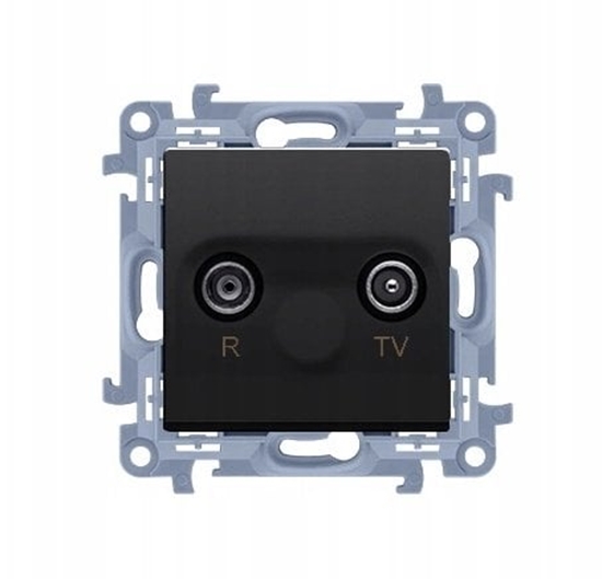 Изображение Simon 10 Gniazdo antenowe R-TV przelotowe 10 dB (modu), 1x wejcie: 5-862 MHz czarny mat CAP10.01/49