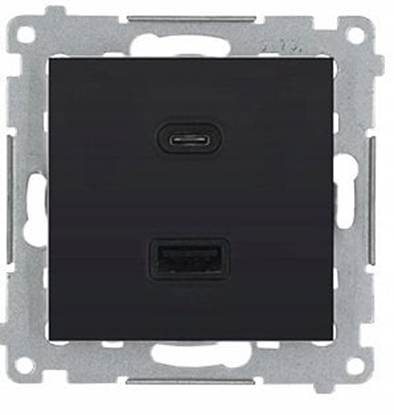 Изображение Simon 54 adowarka USB C+A (modu), 30 W, 230V czarny DEC2CAQ.01/49