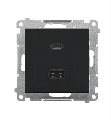 Изображение Simon 55 adowarka USB C+A (modu), 30 W, 230V czarny mat TEC2CAQ.01/149