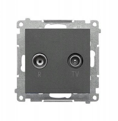 Изображение Simon 55 Gniazdo antenowe R-TV kocowe separowane (modu). 1x Wejcie: 5862 MHz Grafitowy mat TAK.01/116