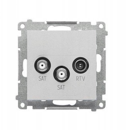 Изображение Simon 55 Gniazdo antenowe satelitarne podwójne SAT-SAT-RTV (modu). 2x Wejcie: 5 MHz2,4 GHz Aluminium mat TASK2.01/143