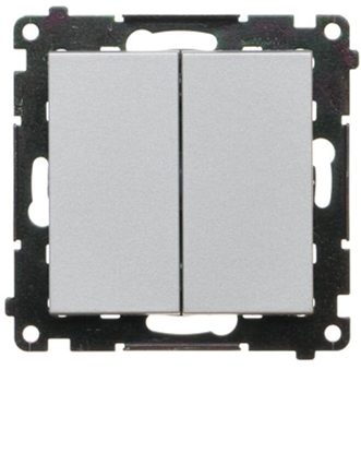 Изображение Simon 55 Przycisk poczwórny (modu) 10 AXm, 250 V~, szybkozcza Aluminium mat TP4.01/143