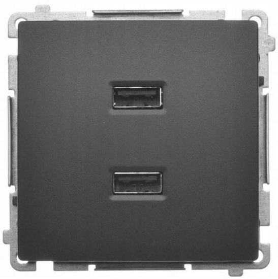Изображение Simon Basic adowarka 2 x USB (modu), 2.1 A, 5V DC, 230V czarny BMC2USB.01/49