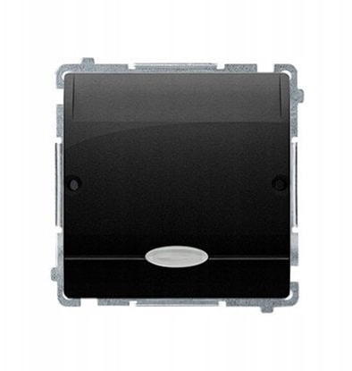 Изображение Simon Basic cznik hotelowy pojedynczy z podwietleniem LED, Imax 10 (2) A czarny BMWH1.02/49