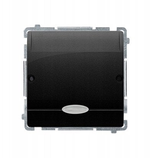 Изображение Simon Basic cznik hotelowy pojedynczy z podwietleniem LED, Imax 10 (2) A czarny BMWH1.02/49