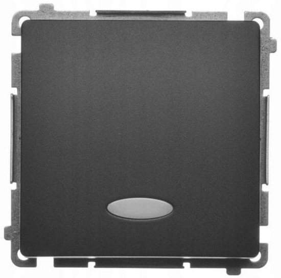 Изображение Simon Basic cznik jednobiegunowy z podwietleniem LED (modu) 10AX, 250V, szybkozcza, czarny BMW1L.01/49