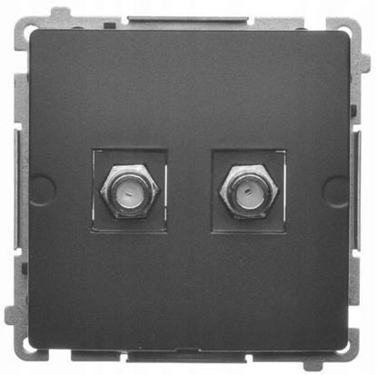 Изображение Simon Basic Gniazdo antenowe typu F podwójne czarny mat BMAF2.01/49