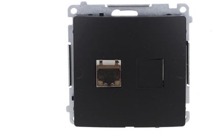 Изображение Simon Basic Gniazdo komputerowe RJ45, kat. 6, pojedyncze ekranowane z przeson przeciwkurzow (modu). czarny BM61E.01/49