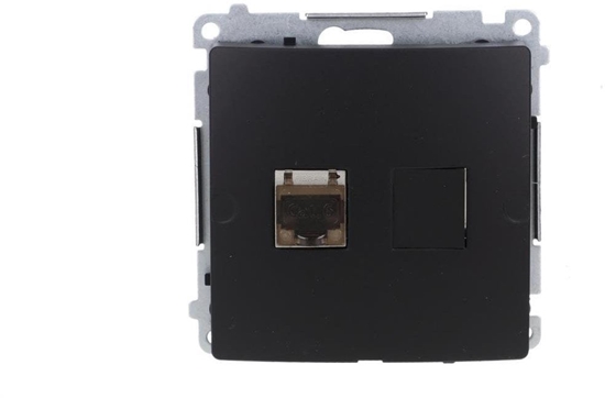 Изображение Simon Basic Gniazdo komputerowe RJ45, kat. 6, pojedyncze ekranowane z przeson przeciwkurzow (modu). czarny BM61E.01/49