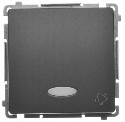 Изображение Simon Basic Przycisk dzwonek z podwietleniem LED (modu) 10AX, 250V, szybkozcza, czarny BMD1L.01/49