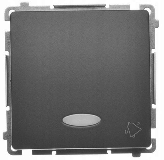 Изображение Simon Basic Przycisk dzwonek z podwietleniem LED (modu) 10AX, 250V, szybkozcza, czarny BMD1L.01/49