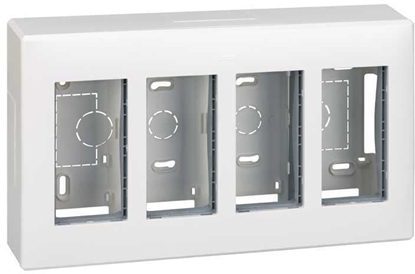 Изображение Simon Connect Obudowa natynkowa S500 4-moduowa 8x K45 kompletna czysta biel 51000004-030