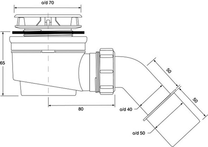 Attēls no Syfon McAlpine Syfon brodzikowy z pokryw 52mm chrom (HC252570B)